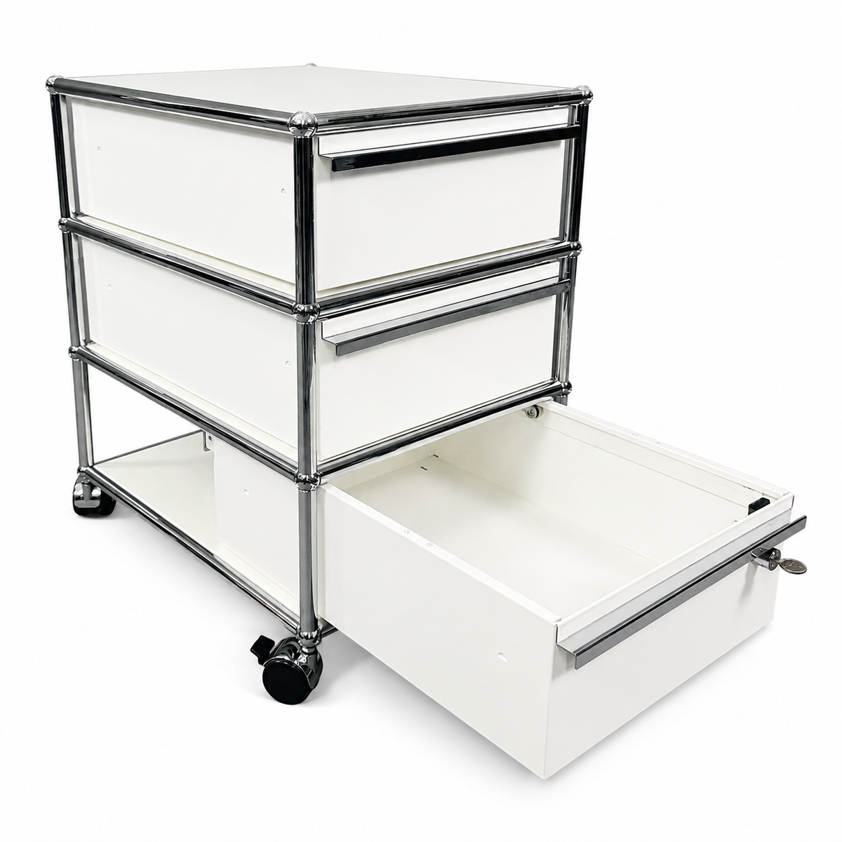 USM Haller Rollcontainer weiß (3 Auszüge)