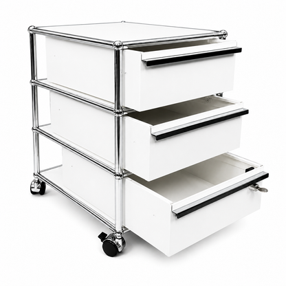 USM Haller Rollcontainer weiß (3 Auszüge)