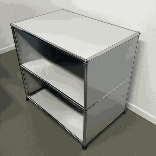 USM Haller Sideboard in light grey with open 1x2 compartments, 77x76x52 cm size