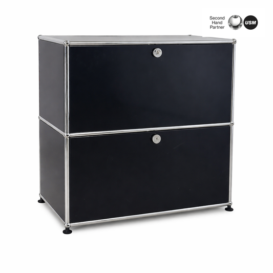 USM Haller Sideboard 1x2 schwarz 2 Auszüge