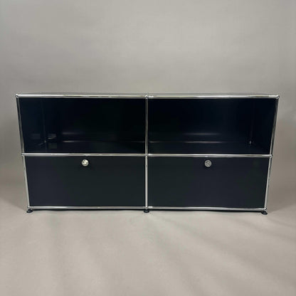 USM Haller Sideboard 2x2 schwarz 2 Klappen (abschließbar)