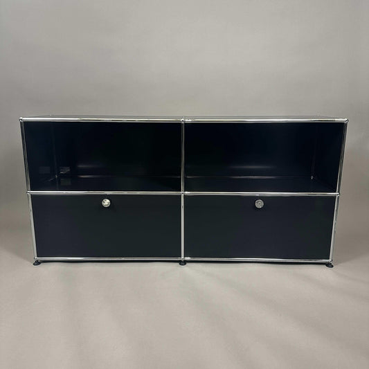 USM Haller Sideboard 2x2 schwarz 2 Klappen (abschließbar)