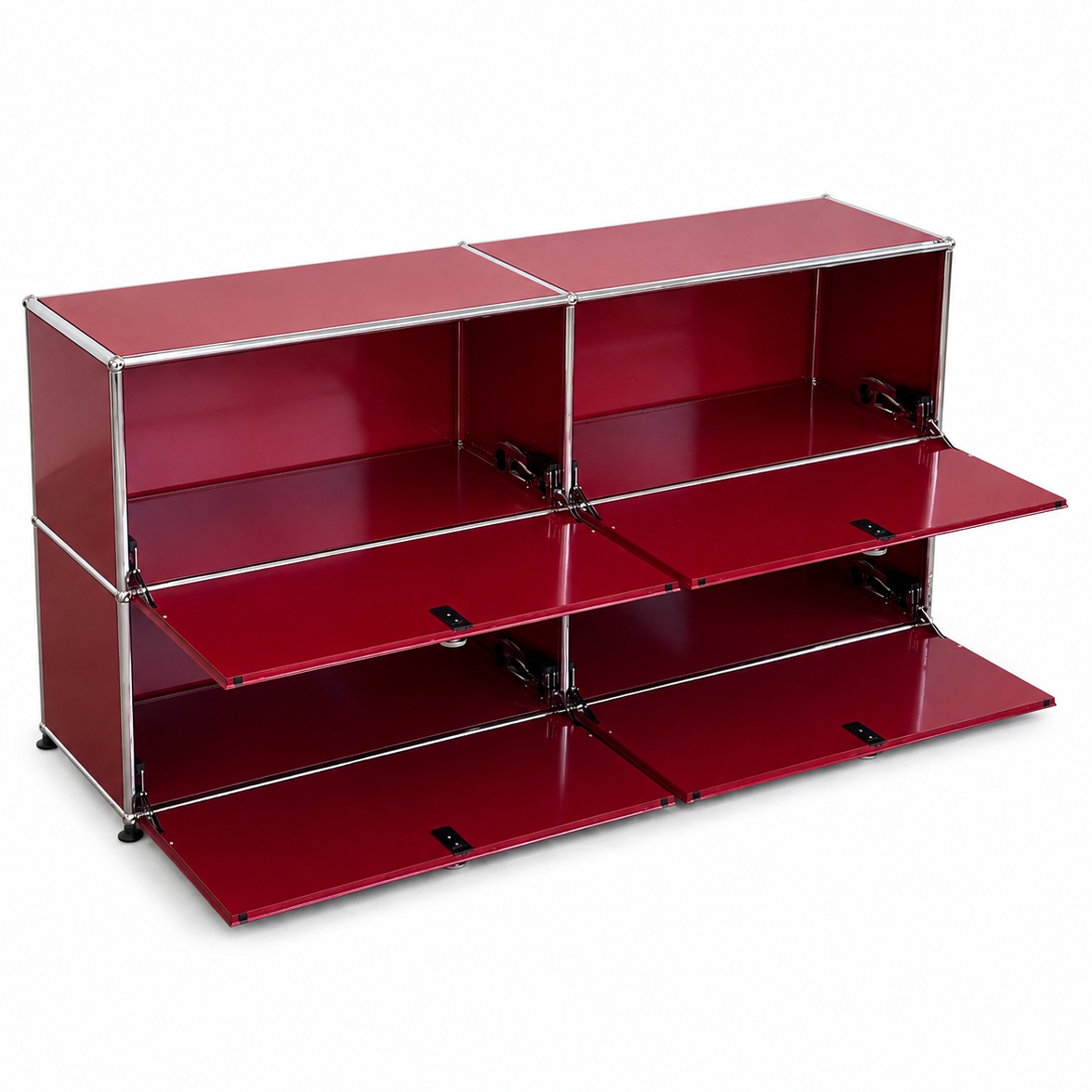 USM Haller Sideboard 2x2 Rubinrot 4 Klappen