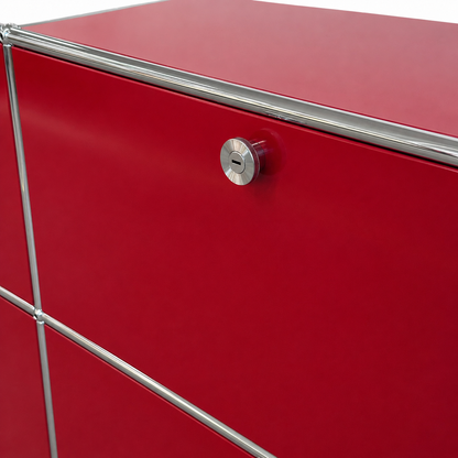 USM Haller Sideboard 2x2 Rubinrot 4 Klappen