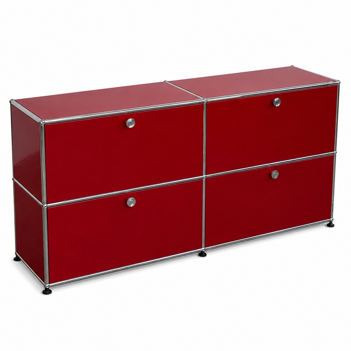 USM Haller Sideboard 2x2 Rubinrot 4 Klappen
