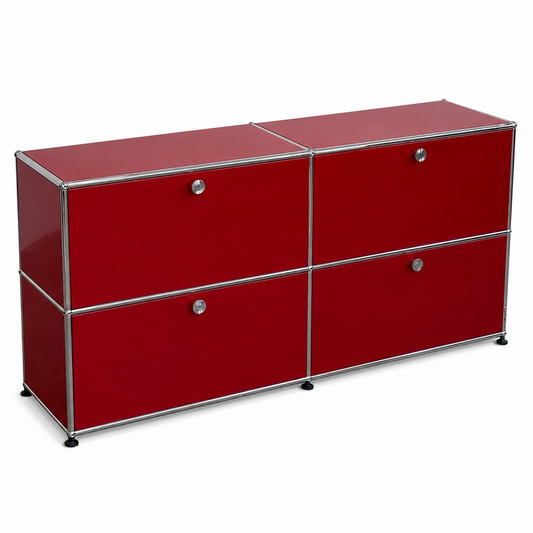 USM Haller Sideboard 2x2 Rubinrot 4 Klappen