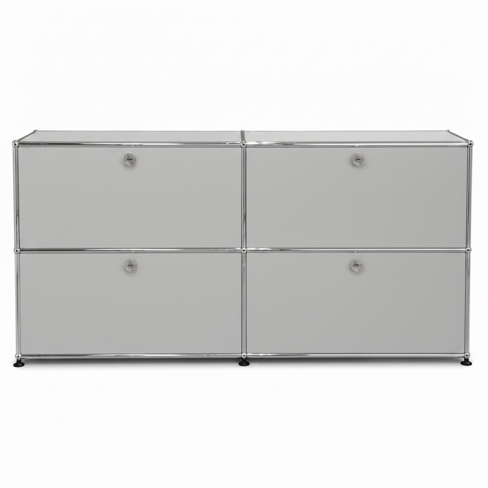 USM Haller Sideboard 2x2 lichtgrau 4 Auszüge