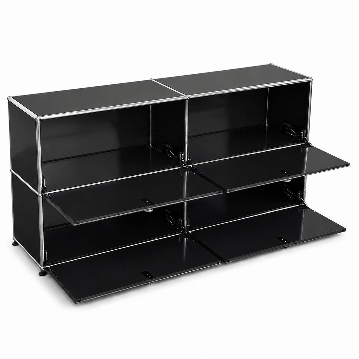 USM Haller Sideboard 2x2 schwarz 4 Klappen