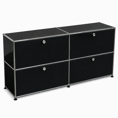 USM Haller Sideboard 2x2 schwarz 4 Klappen