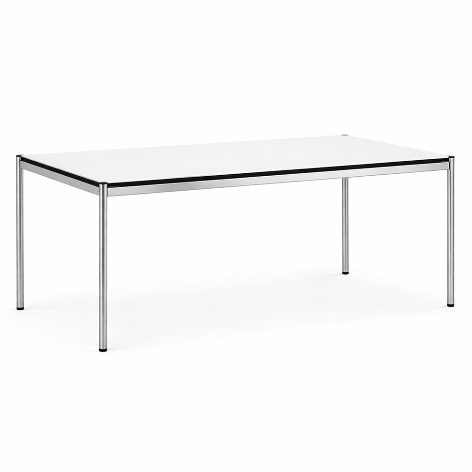 USM Haller Tisch 200x100cm perlgrau/weiß