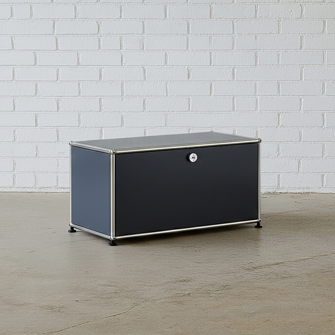 USM Haller Container/Box 1x1 anthrazit mit Auszug