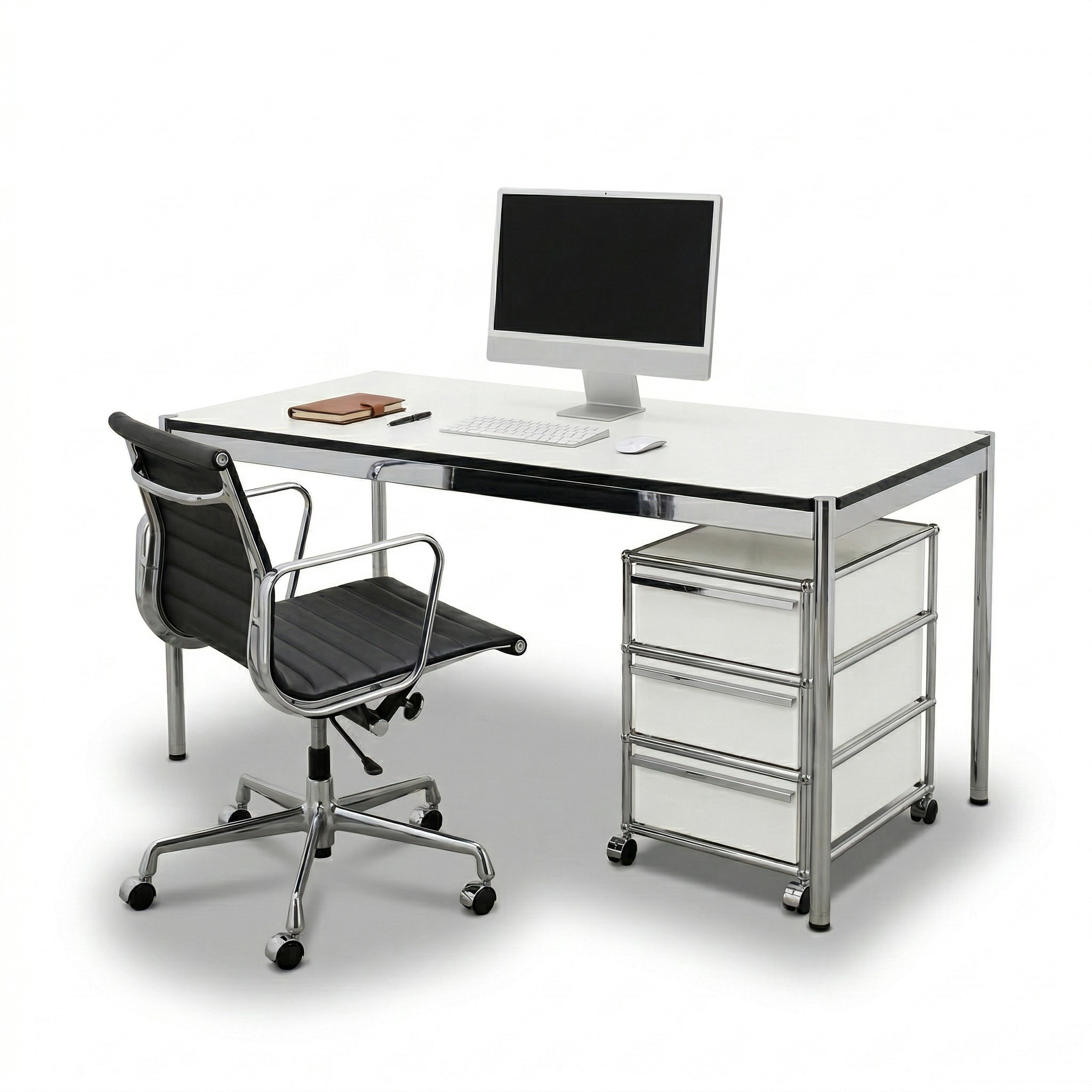 USM Haller Tisch 175x75cm perlgrau/weiß