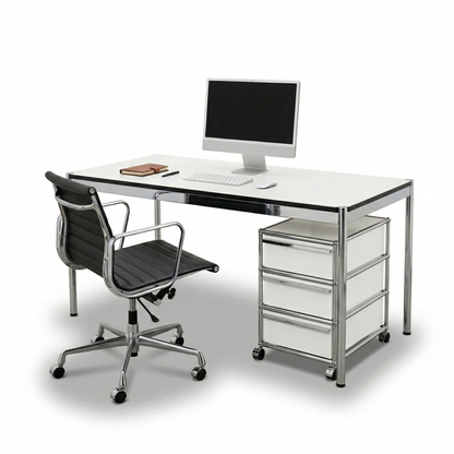 USM Haller Tisch 125x75cm perlgrau/weiß