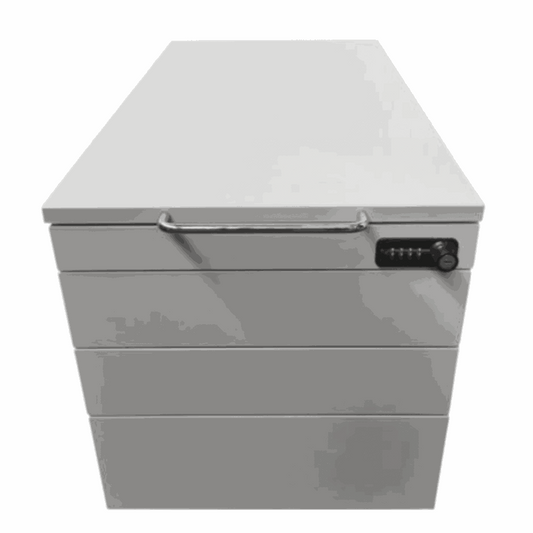 White VS Rollcontainer with combination lock, 45x50x76cm dimensions