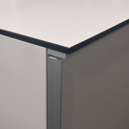 Vario M9 Sideboard in premiumweiß mit 2 OH, Softclose Schiebetüren und abschließbarem Korpus, 200x88x45 cm