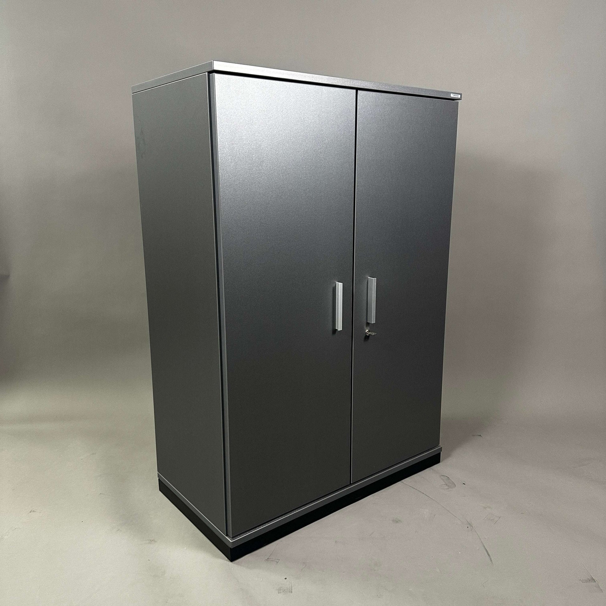 Vario Sideboard anthrazitgrauer abschließbarer Hochschrank 3OH 116x79x43 cm