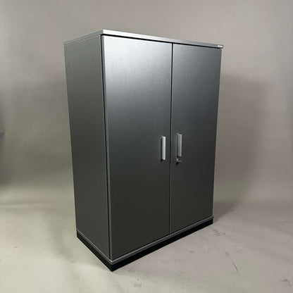 Vario Sideboard anthrazitgrauer abschließbarer Hochschrank 3OH 116x79x43 cm