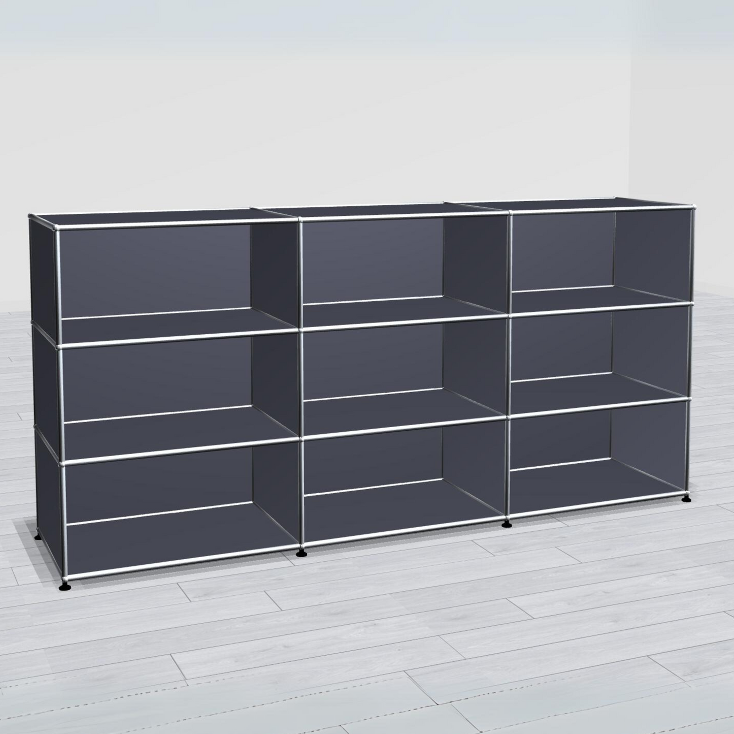 USM Haller Highboard anthrazit 3x3 offen 50 tief