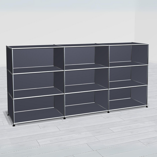 USM Haller Highboard anthrazit 3x3 offen 50 tief