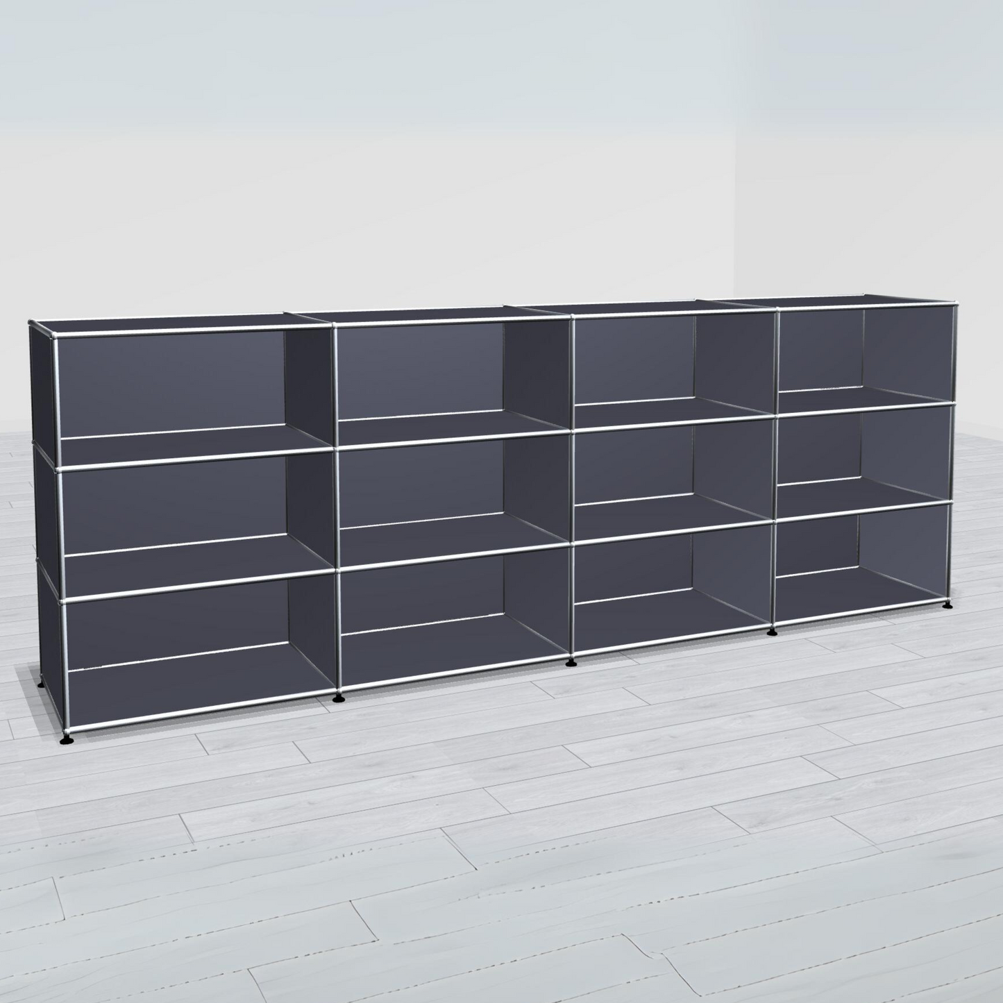 USM Haller Highboard anthrazit 4x3 offen 50 tief