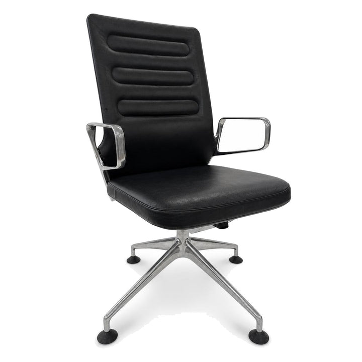 Vitra AC 4 Meet Leder schwarz