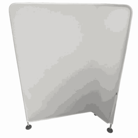 Vitra Ad Hoc white mesh fabric room divider with chrome frame and washable cover, 160x115x50 cm
