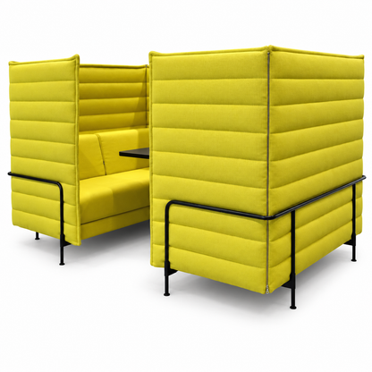 Vitra Alcove Cabin Highback mit Arbeitsplatte gelb