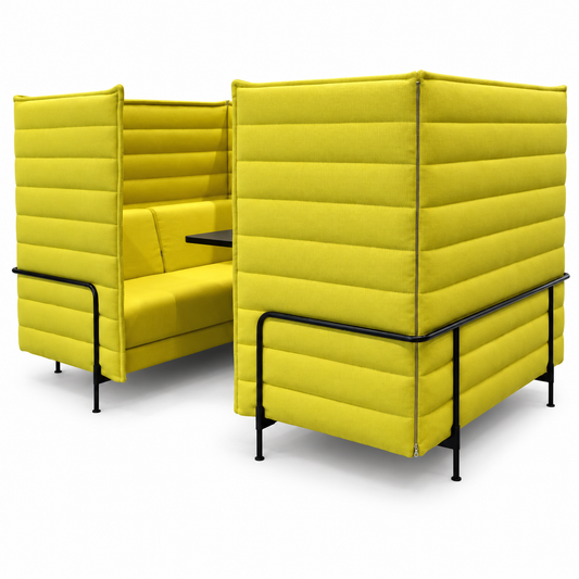 Vitra Alcove Cabin Highback mit Arbeitsplatte gelb