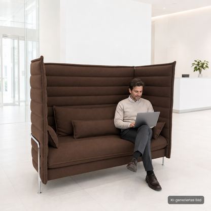 Vitra Alcove Highback 2-Sitzer Sofa braun