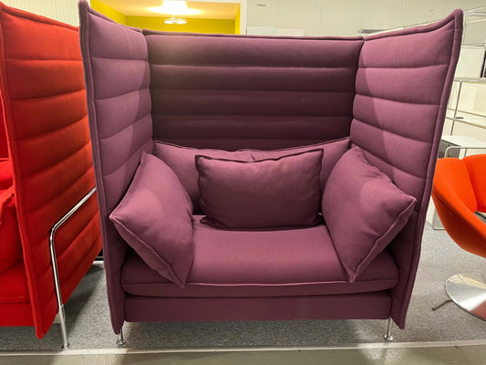 Violet Vitra Alcove highback love seat with cushioned sides and backrest