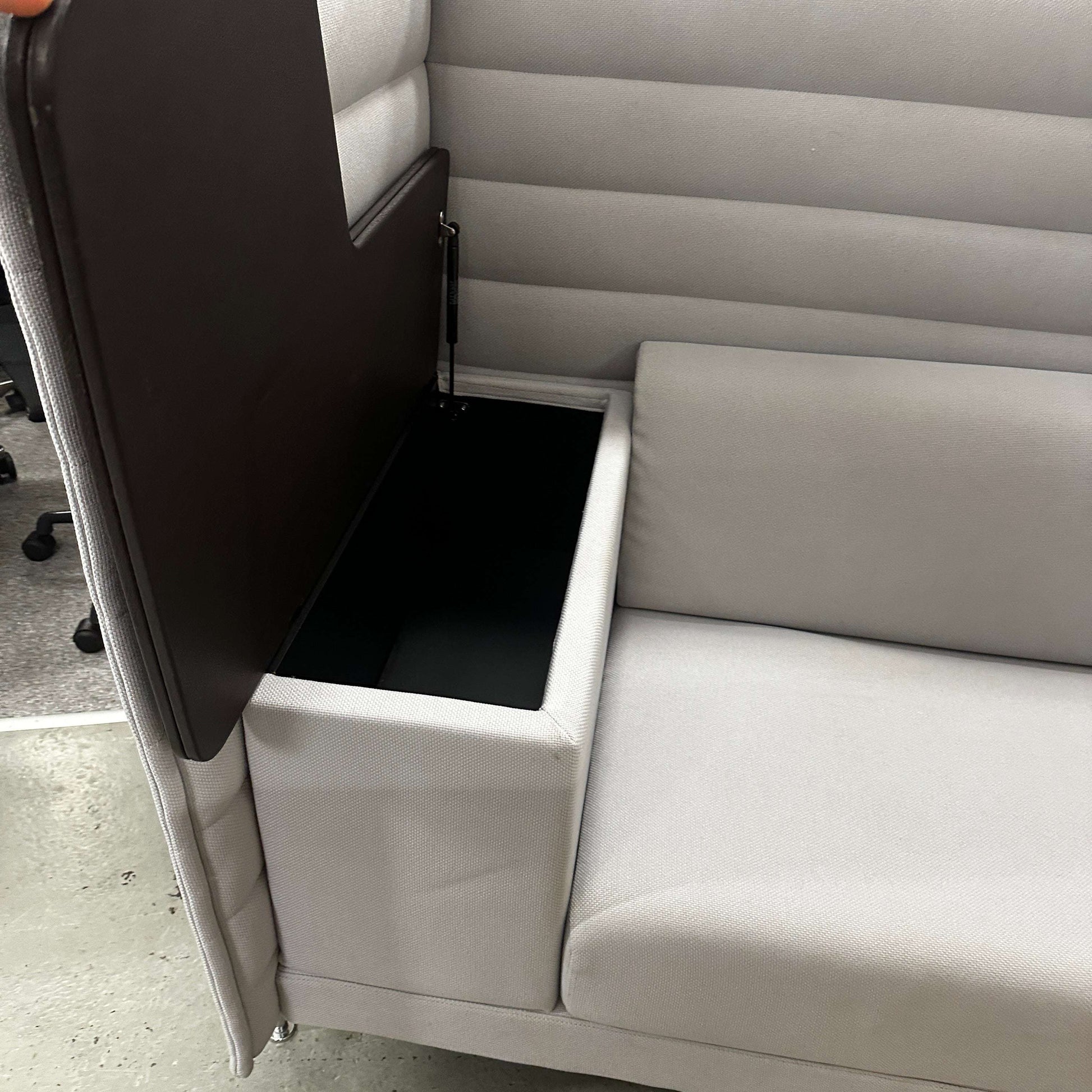 Vitra Alcove Highback Work gray office chair with high back and chrome steel frame