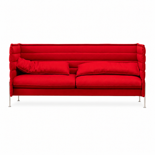 Vitra Alcove Lowback 3-Sitzer Sofa rot