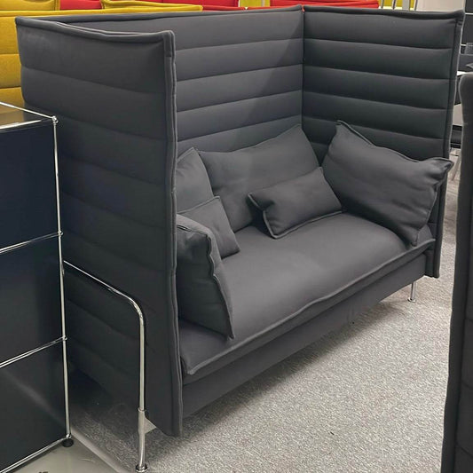Vitra Alcove Zweisitzer gray two-seater sofa with high sides and cushions for comfort and style