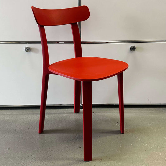 Vitra All Plastic Chair in backstein red with minimalist design and ergonomic shape for indoor and outdoor use