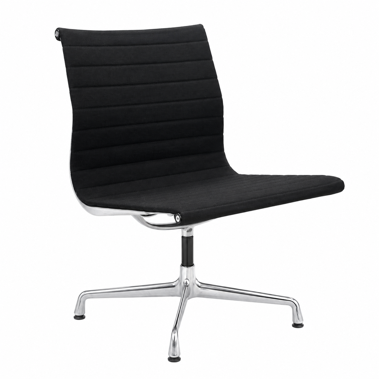 Vitra EA 105 Stuhl in Hopsak Schwarz mit verchromtem Gestell