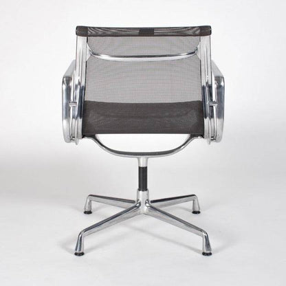 Vitra EA 108 anthracite swivel office chair with mesh back and aluminum frame