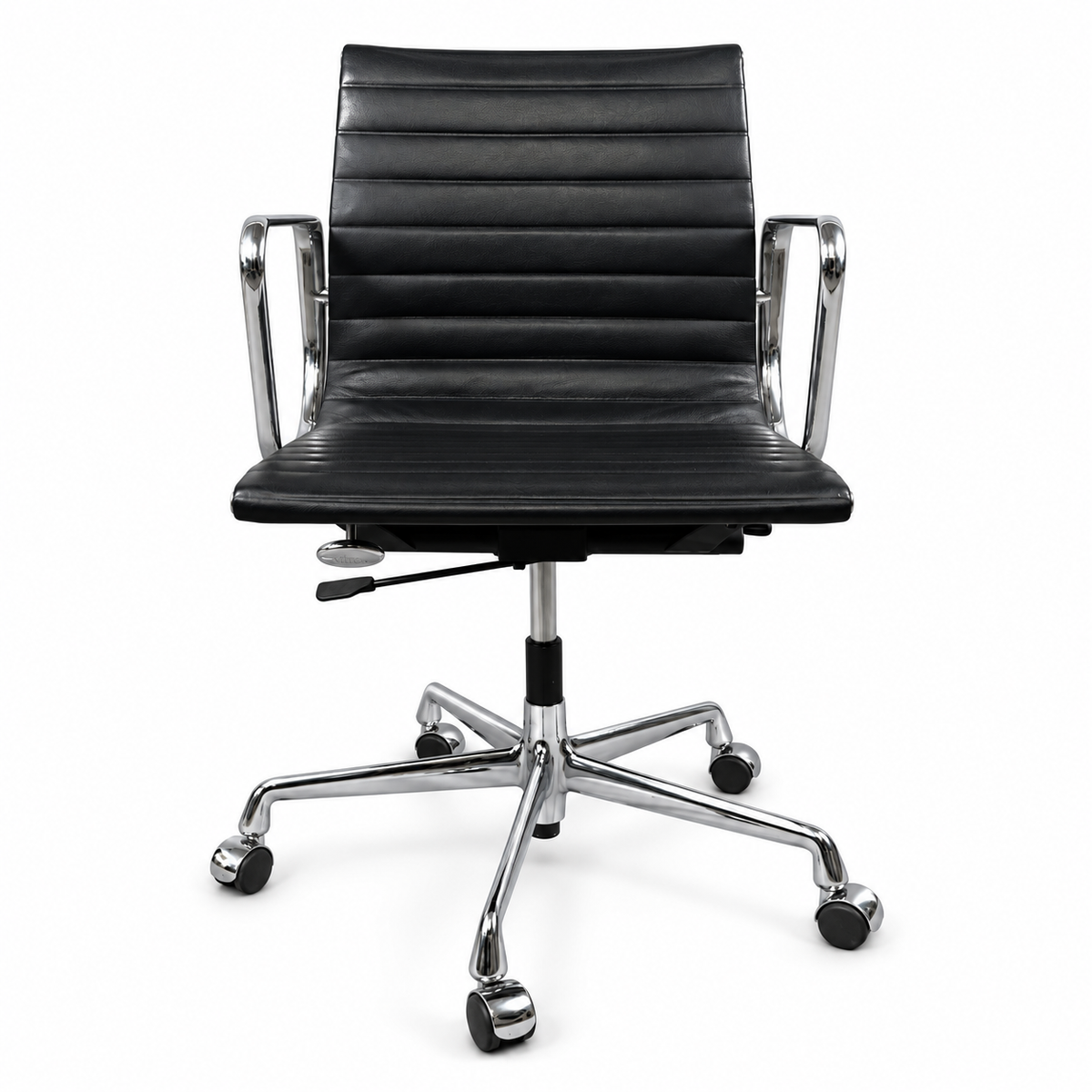 Vitra EA 117 Leder schwarz Chrom