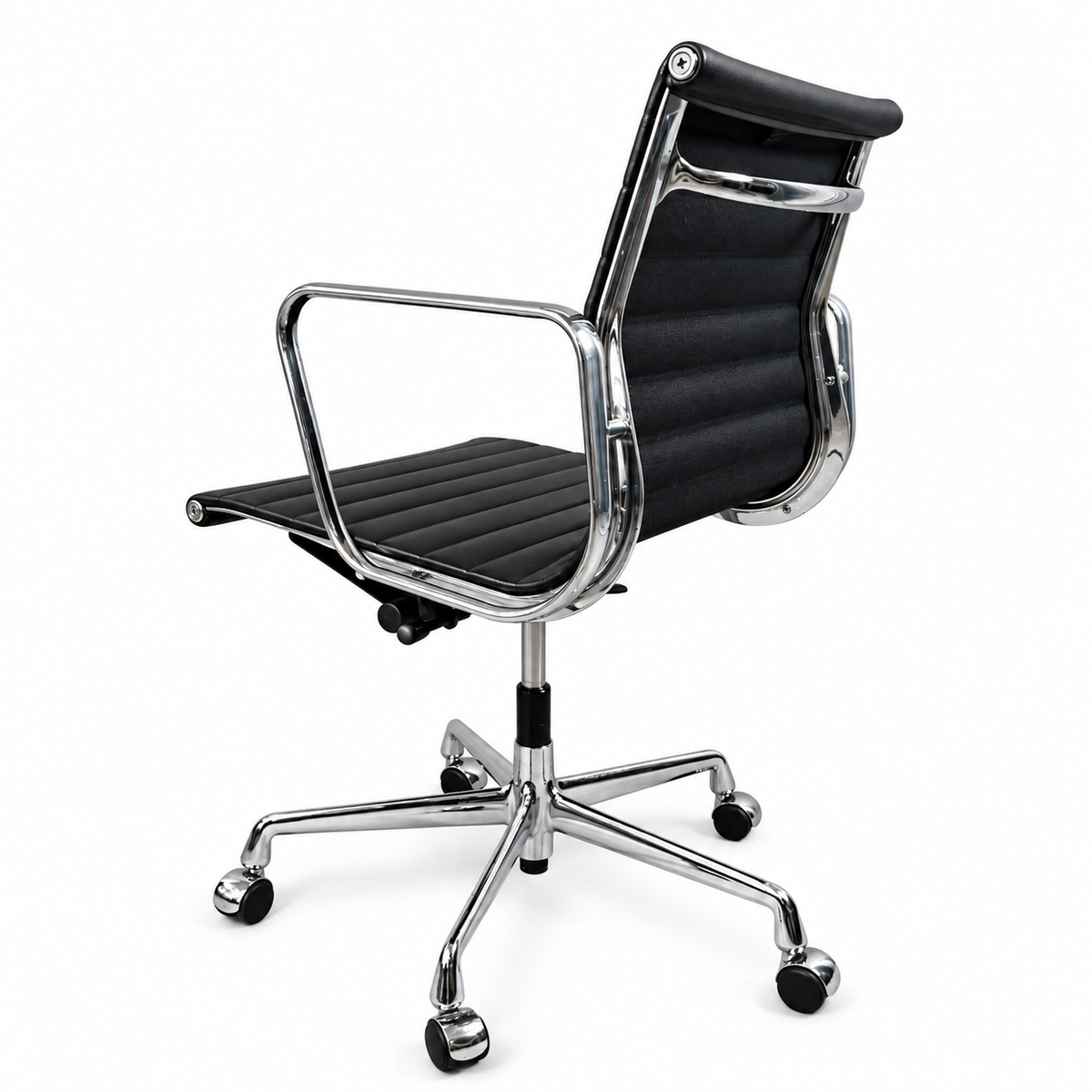 Vitra EA 117 Leder schwarz Chrom