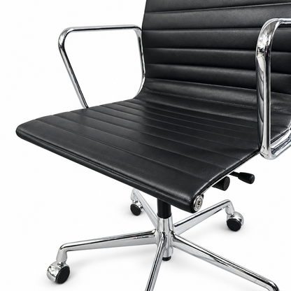 Vitra EA 117 Leder schwarz Chrom