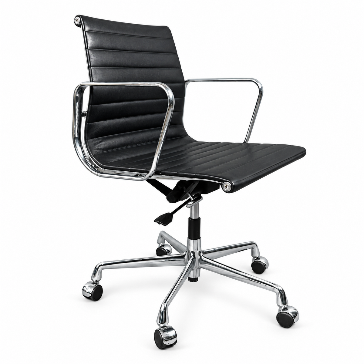 Vitra EA 117 Leder schwarz Chrom