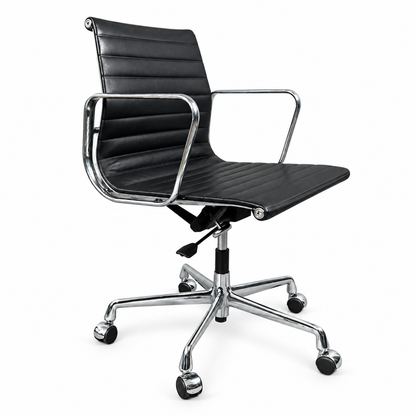 Vitra EA 117 Leder schwarz Chrom