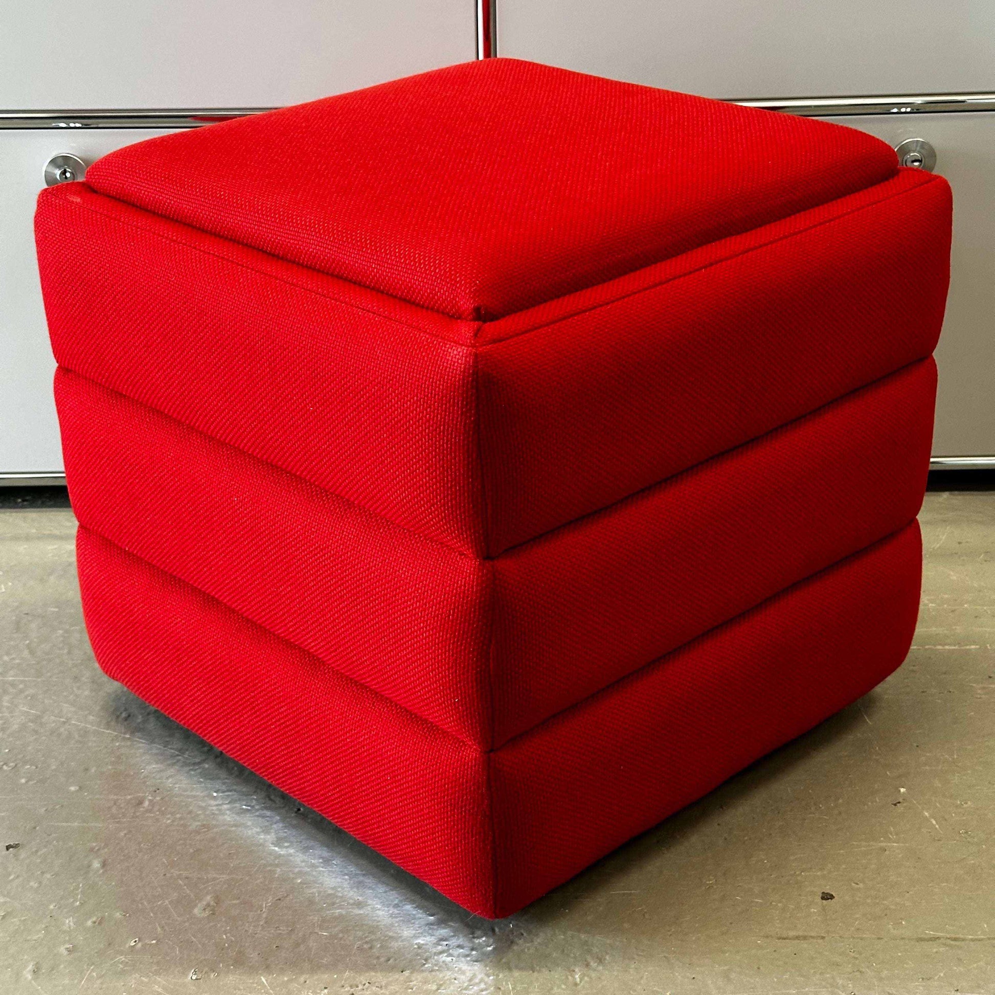 Red Vitra Hopsak Hocker stool 48x48x43cm