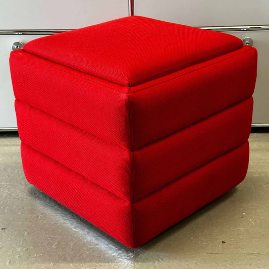 Red Vitra Hopsak Hocker stool 48x48x43cm