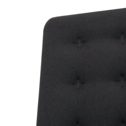 Detailansicht der dunkelgrauen, gesteppten Rückenlehne des Vitra ID Trim Bürostuhls mit hochwertigem Stoffbezug.