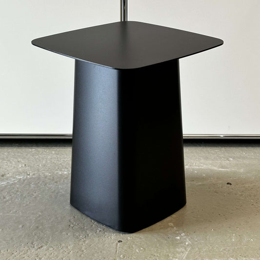 Vitra Metal Side Table size S in matte black metal with modern minimalist design, suitable for indoor and outdoor use