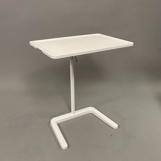 Vitra NesTable Beistelltisch weiß mit höhenverstellbarer und neigbarer Tischplatte aus Chrom