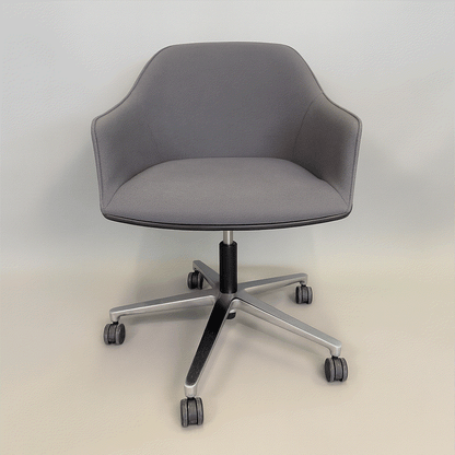 Vitra Softshell Chair in Grau/Anthrazit mit drehbarem, höhenverstellbarem Aluminium-Untergestell
