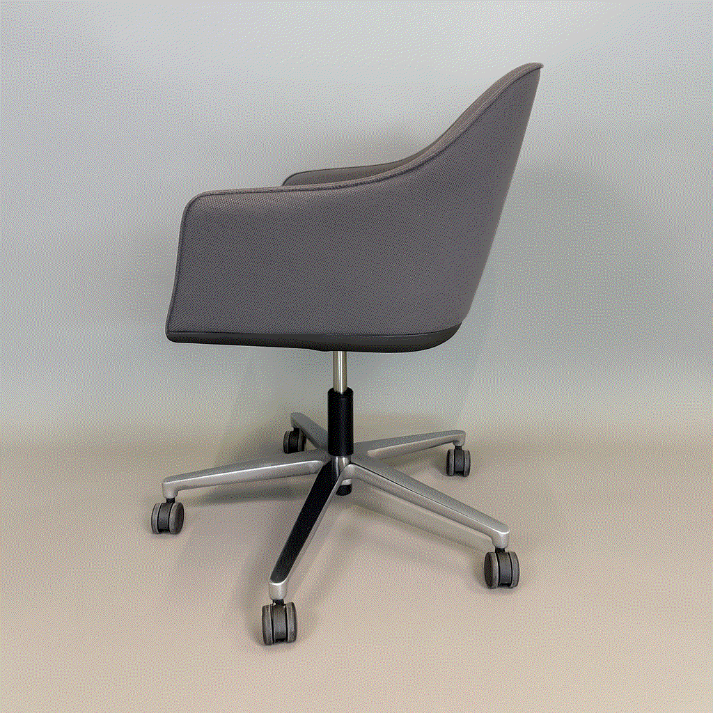 Vitra Softshell Chair grau anthrazit mit drehbarem, höhenverstellbarem Aluminium-Untergestell