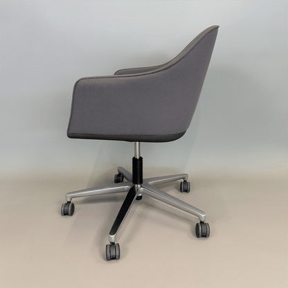 Vitra Softshell Chair grau anthrazit mit drehbarem, höhenverstellbarem Aluminium-Untergestell