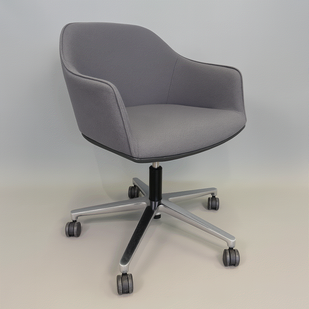 Vitra Softshell Chair grau anthrazit drehbarer Bürostuhl mit poliertem Aluminiumgestell und Rollen